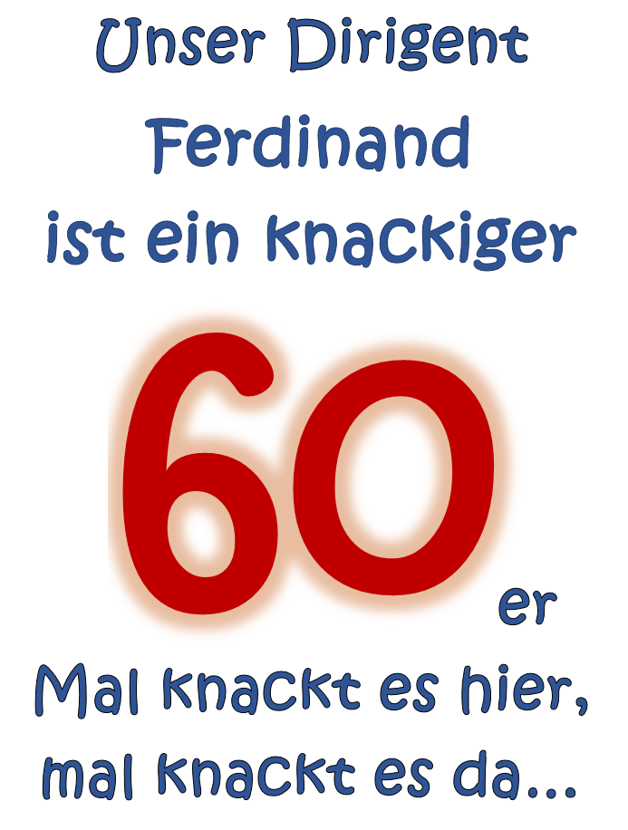 Alles Gute zum 60. Geburtstag, Ferdi - Frohsinn Rot